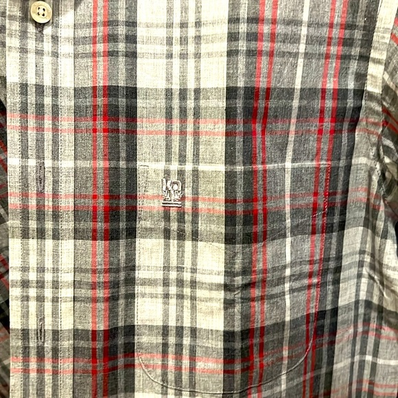 Kinloch Anderson Scotland Men’s Long Sleeve Red Gray Tartan Plaid size 16.5 - Picture 4 of 6